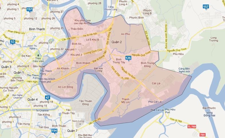 Mapa okresů ho chi minh city