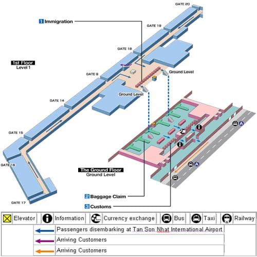 letiště saigon mapě