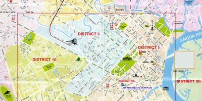 Turistická mapa ho chi minh city district 1